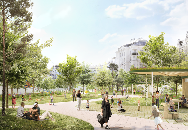 Rund um die Bauarbeiten am Naschmarkt herrscht laut der ÖVP Unklarheit. | Foto: Mostlikely Architecture/DnD Landschaftsplanung