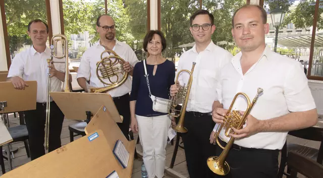 Erna Koprax und das Blechbläser Quartett "Posaunenbrass" | Foto: Gerhard Maly