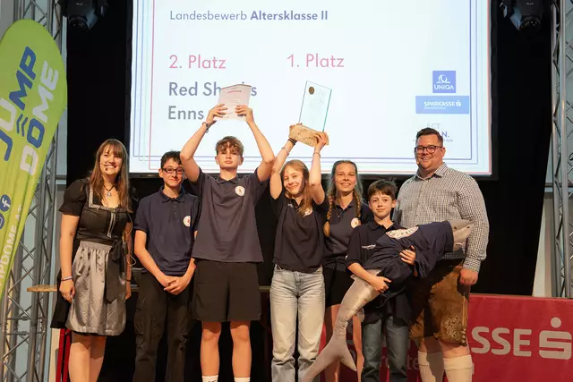 Die Jugendgruppe Red Sharks 1 sicherte sich in der Altersklasse 2 den zweiten Platz.  | Foto: OÖJRK/Asanger