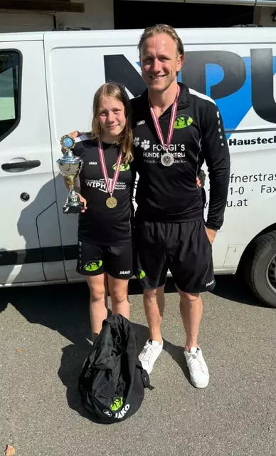 Tochter Sofia und Vater Armin Rothschedl wurden Meisterin und Vizemeister | Foto: KSV Söding