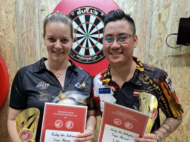 österreichischer Meister im Mixed-Doppel Messner Tanja (DSV Rosental) mit Rowby John Rodriguez (Wien)