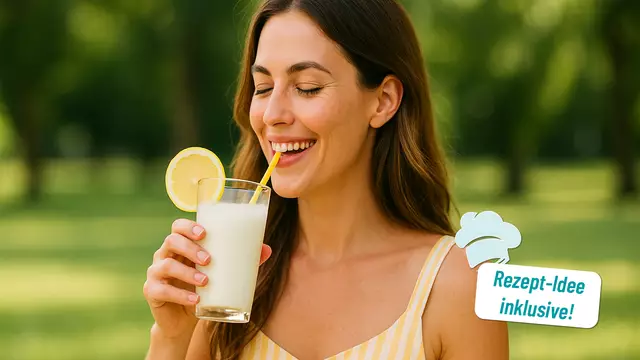 Elektrolyte smart genießen: Dieser Buttermilch-Zitronen-Drink ist der perfekte Frische-Kick an heißen Tagen – und das Rezept gibt’s im Artikel!
