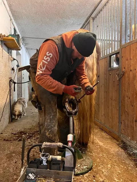 Der Hufschmied bei seiner Arbeit. | Foto: Anton Höllwart