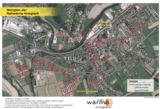 Der Netzplan der Nahwärme Krieglach. | Foto: Nahwärme Krieglach