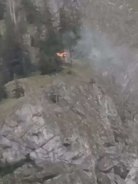 Nach einem Blitzeinschlag kam es zum Baumbrand an der Eisenerzer Seemauer in der Nähe des Leopoldsteinersees. | Foto: Gernot Neumann/BFVLE Leoben