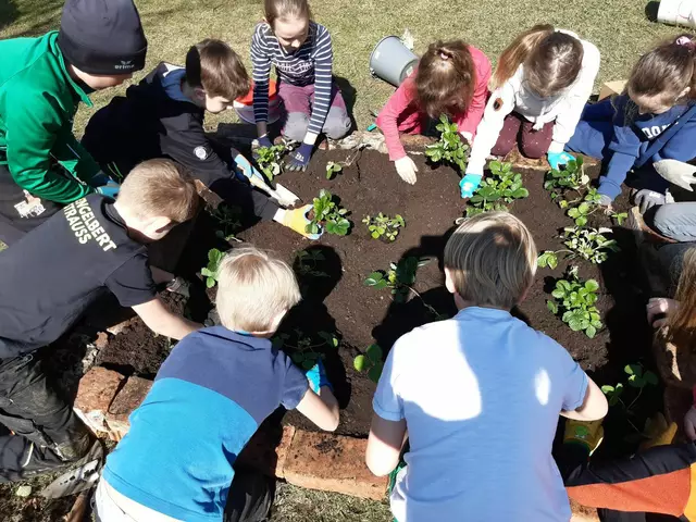 Mit viel Fleiß und Freude bauten die Kinder verschiedene Beete an. | Foto: Naturschwärmerei