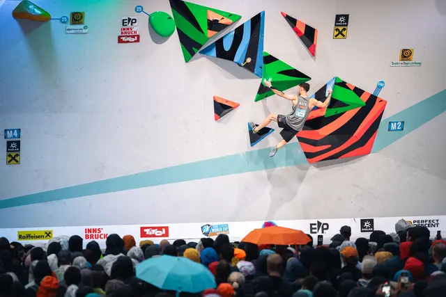Uznik erreichte am Donnerstagabend vor ausverkauften Rängen den achten Platz im Boulder-Finale. | Foto: (c)KVÖ_Haller