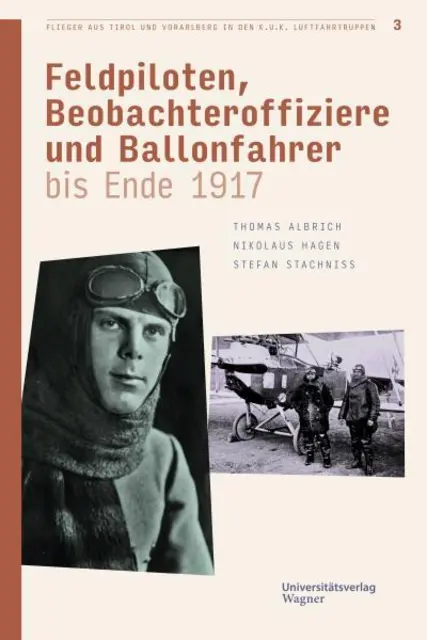 Flieger aus Tirol und Vorarlberg in den k.u.k. Luftfahrtruppen Bd. 3
Feldpiloten, Beobachteroffiziere und Ballonfahrer bis Ende 1917
ISBN: 978-3-7030-6611-5, Hardcover, 194 Seiten | Foto: Verlag Wagner