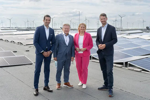 v.l.n.r: Stephan Sharma, Alois Knauseder, Daniela Winkler, Lukas Püspök | Foto: Burgenland Energie AG