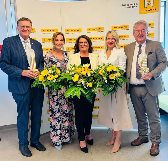 Von Links: Vizepräsident Rudolf Dörflinger, Vorstandsmitglied Andrea Biró-Unzeitig, Präsidentin Elisabeth Scheucher-Pichler, Schriftführerin Susanne Hager, Finanzreferent Walter Zemrosser | Foto: Hilfswerk Kärnten