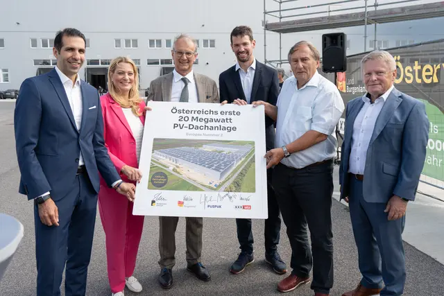v.r.n.l.: Stephan Sharma , Daniela Winkler , Mag. Thomas Saliger, Lukas Püspök, Werner Friedl, Dr. Alois Knauseder | Foto: Burgenland Energie AG
