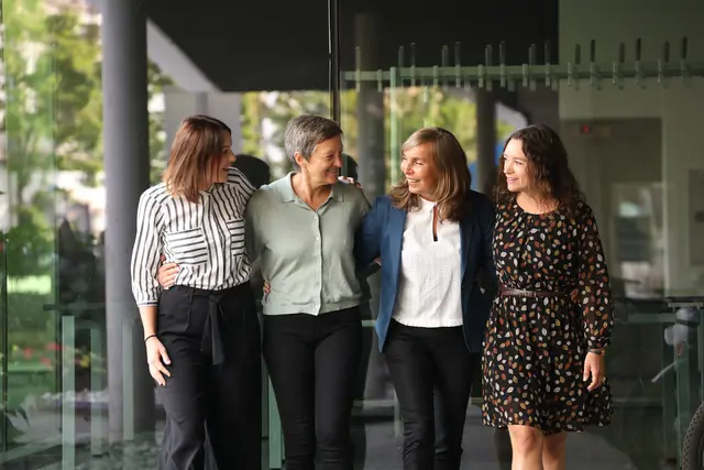 Sie zählen zu den Gründungsmitgliedern der Iron Women und haben den Verein aus der Taufe gehoben: Nicole Hüttenbrenner, Präsidentin Roswitha Tscheliesnig, Alexandra Stingl-Enge und Maeve Doyle-Domian (v. l) | Foto: Iron Women/Katharina Wassler