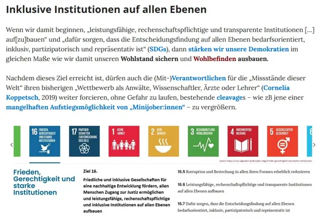 Quelle: Inklusive Institutionen auf allen Ebenen - https://gemeinwohlcontrolling.net/#Institutionen