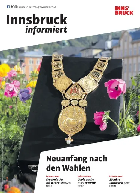 Die Bürgermeisterkette auf der Titelseite von "Innsbruck informiert". | Foto: Stadt Innsbruck