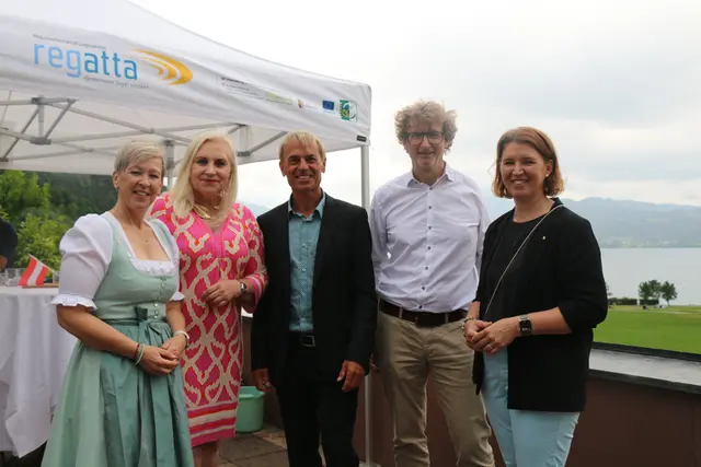Regatta-Obfrau Nicole Eder, Angelika Winzig, Leo Gander, Walter Schnauder und Michaela Langer-Weninger (v.l.).