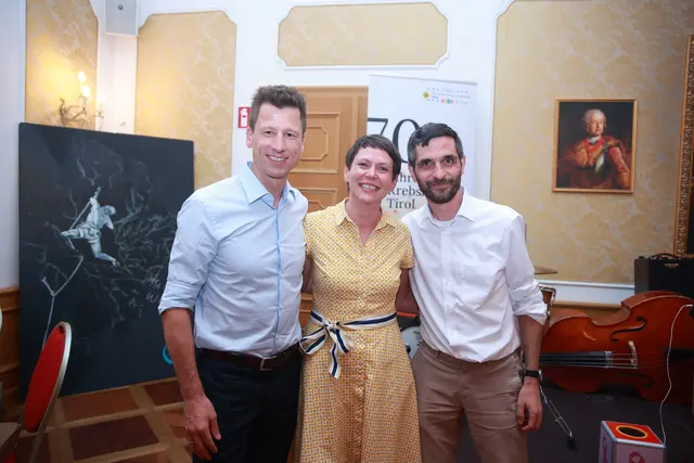 (v.l.) Hannes Reichelt, Patricia Stoitzner und Bernhard Baumann  | Foto: Krebshilfe Tirol