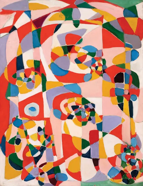 Fahrelnissa Zeid, Ohne Titel (Komposition), um 1949. | Foto: Taimur Hassan Collection, Foto: Justin Piperger © Raad Zeid Al-Hussein