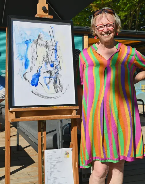 Gerlinde Stropek etwarf das Bild für die Ausstellungseinladungen | Foto: Wilfried Fischer