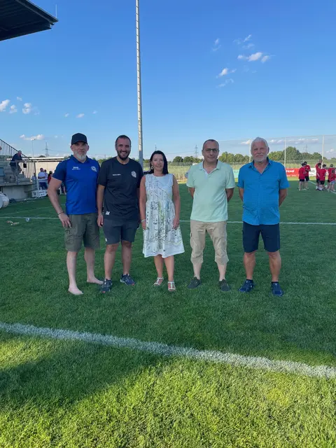 Jugendleiter Michael Bergmann, Obmann Alexander Macek, Bgm. Tanja Fauland-Gratz, GR Reinhold Stoisser und StFV-Gebietsjugendleiter Franz Schantl (v.l.) | Foto: Schantl/StFV