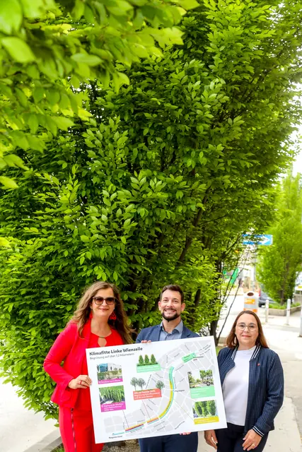 Die linke Wienzeile ist nun auf 1,2 Kilometern durchgehend begrünt. | Foto: Stadt Wien/Christian Fürthner