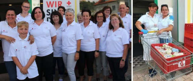 Links die engagierte Mannschaft vom Henry Laden Althofen, rechts die „Team-Österreich-Tafel" verhindert Lebensmittelverschwendung | Foto: Pugganig