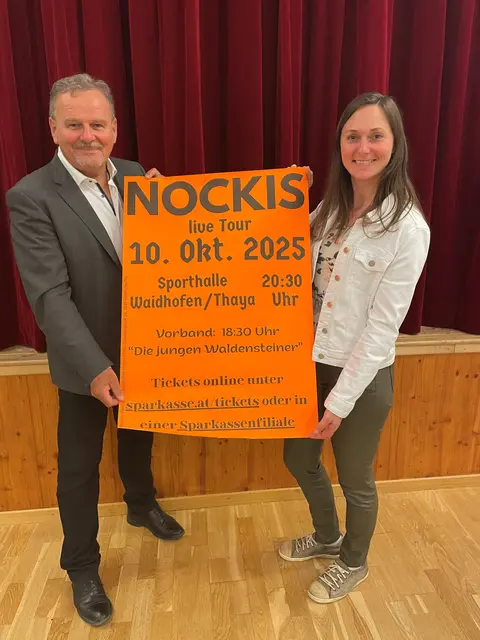 Obmann Eduard Köck und Stellvertreterin Viktoria Hutter präsentieren die Nocki's am 10. Oktober. | Foto: Oktoberfest Verein Waidhofen