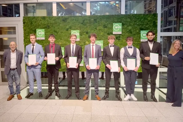 Martyn Park, Oliver Neumüller, Daniel Nimmervoll, Marcel Plöchl, Tobias Praher, Paul Hölzl, Lukas Ratzesberger, Sayed Isa Saidi und Gertrude Scheschi (v. l.). | Foto: TFS Haslach