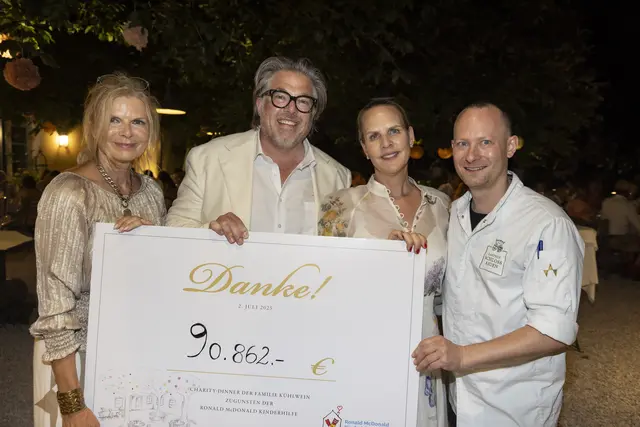 Eine Rekord-Spendensumme von 90.862 Euro wurden beim exklusiven Charity-Dinner der Familie Kühlwein im Schloss Aigen für die Ronald McDonald Kinderhilfe Salzburg gesammelt – ein Abend voller Solidarität, Genuss und gesellschaftlichem Engagement.