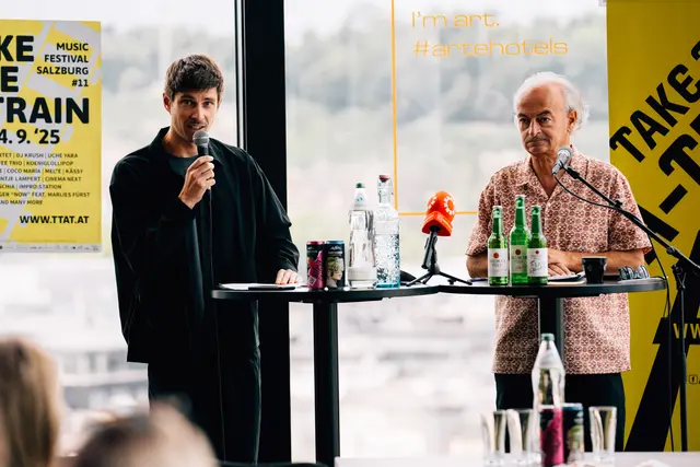 "Take the A-Train"-Festival: Im Andreas Neumayer (rechts) und Jürgen Vonbank, die für die Organisation des Festivals verantwortlich sind. | Foto: Georg Kritsch