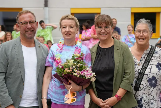 v.l.: Bgm. Hansjörg Obinger, Direktorin Elfriede Kreidl, Vizebgm. Eva Bischofer, Stadträtin Uschi Pfisterer | Foto: Stadtgemeinde/Burger