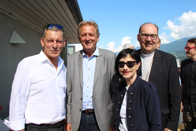 Sommerfest: Helmut Tomac, Erwin Zangerl, Verena Steinlechner-Graziadei, Bischof Hermann | Foto: ÖGB