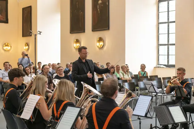 30 Jahre LMS Grein &amp; 10 Jahre GreinBrass. Gast Jugend Brassband OÖ, Leitung Christoph Kaindlstorfer.  | Foto: Andreas Hofer