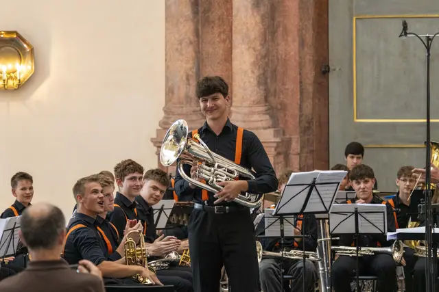 30 Jahre LMS Grein &amp; 10 Jahre GreinBrass. Gast Jugend Brassband OÖ, Leitung Christoph Kaindlstorfer.  | Foto: Andreas Hofer