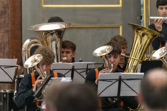 30 Jahre LMS Grein &amp; 10 Jahre GreinBrass. Gast Jugend Brassband OÖ, Leitung Christoph Kaindlstorfer.  | Foto: Andreas Hofer