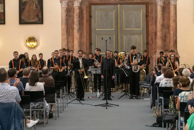 30 Jahre LMS Grein &amp; 10 Jahre GreinBrass. Gast Jugend Brassband OÖ, Leitung Christoph Kaindlstorfer.  | Foto: Andreas Hofer