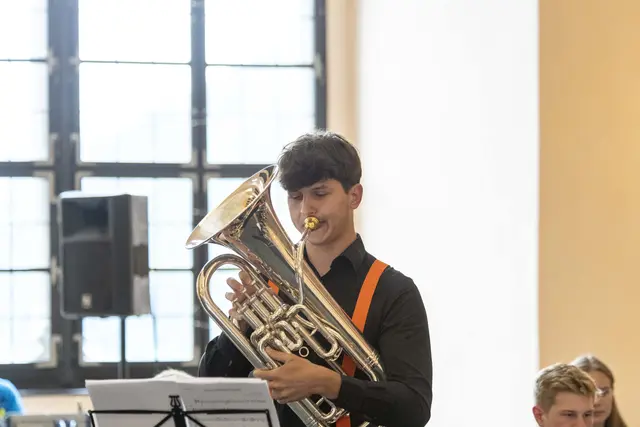 30 Jahre LMS Grein &amp; 10 Jahre GreinBrass. Gast Jugend Brassband OÖ, Leitung Christoph Kaindlstorfer.  | Foto: Andreas Hofer