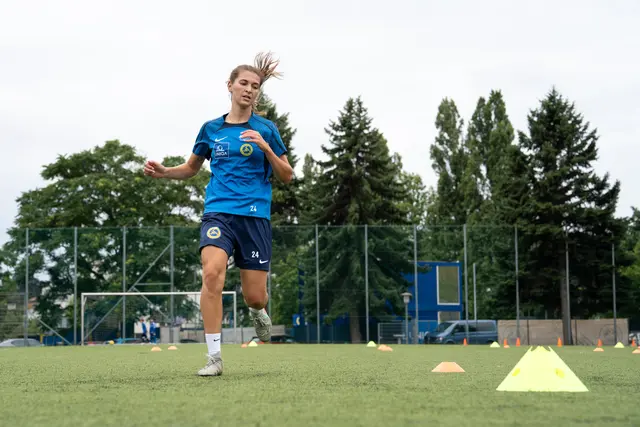 Am zweiten Tag warten auf die Ex-Austrianerin anstrengende Linienläufe beim Leistungstest der Blau-Gelben. | Foto: Valentina Marinelic/MeinBezirk