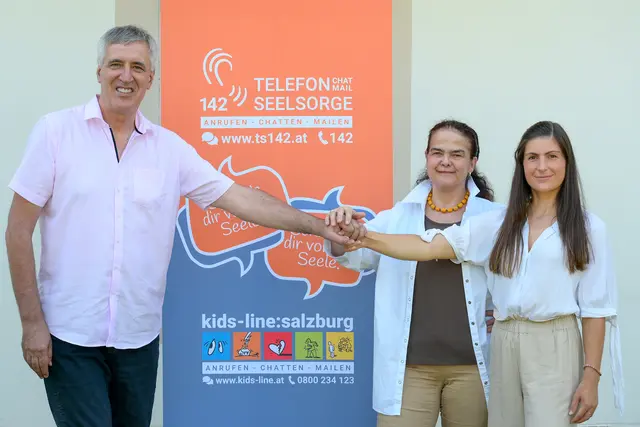 Team der Telefonseelsorge Salzburg: Gerhard Darmann, Michaela Koller, Marlene Korsin. | Foto: Erzdiözese Salzburg (eds)/Hiwa Naghshi