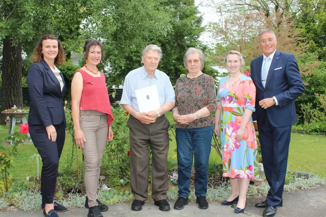 Eiserne Hochzeit von Jakob und Elfriede Kunerth. | Foto: Stadtgemeinde Strasshof