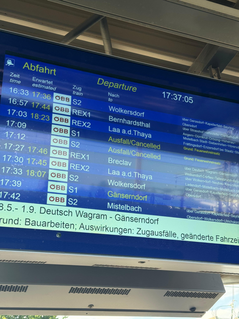 "Um 17:37 wurden diese Fahrten dann einfach gestrichen und die Menschen schlicht und einfach stehen gelassen." | Foto: Walter Krichbaumer