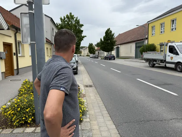 Aufgrund des leichten Kurvenverlaufs müssen Kinder oft sehr nah an die Fahrbahn ran, um überhaupt etwas zu sehen. | Foto: Alexander Paulus