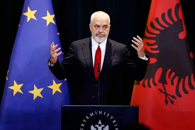 Albaniens Premierminister Edi Rama, Sozialistische Partei (PS). | Foto: LUDOVIC MARIN / AFP / picturedesk.com