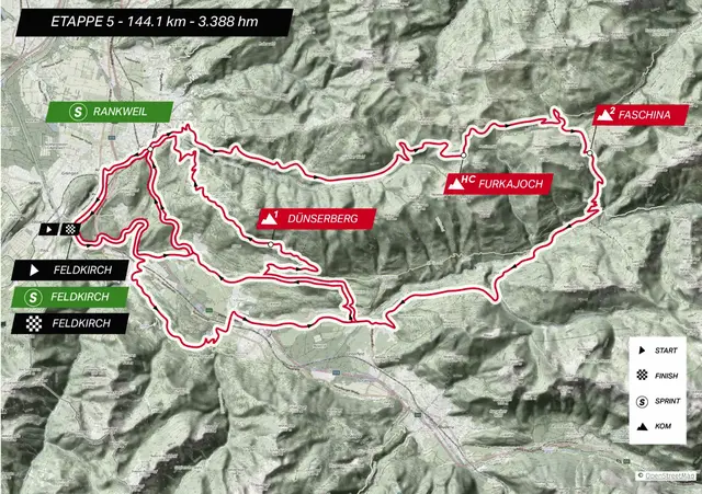 Streckenverlauf 5. Etappe Vorarlberg | Foto: Tour of Austria