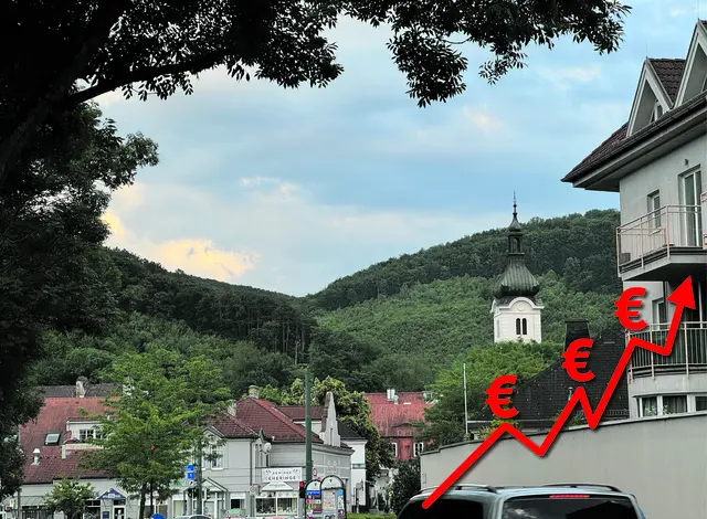 Der Speckgürtel rund um Wien ist ein sehr teures Pflaster. Allein durch Sparen ist kaum etwas zu erwerben. | Foto: Marlene Trenker/Montage: Katharina Kovacic
