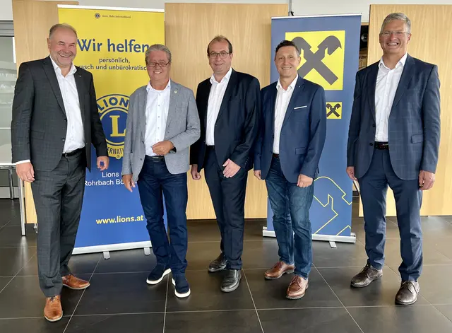 v.l.: Roland Öhler, Wolfgang Tenschert, Hubert Eisner, Harald Haselmayr, Peter Weissenberger | Foto: Lions