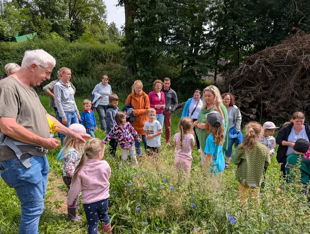 Bei der gemeinsamen Wanderung erkundeten die Kinder die Kräuter in der sommerlichen Landschaft bei Waidhofen. | Foto: Grahofer