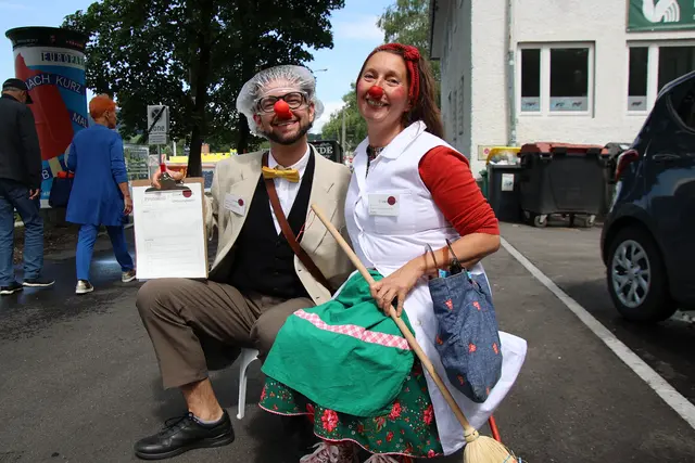Clownfabrik: Oskar und Fiora trieben Schabernack.