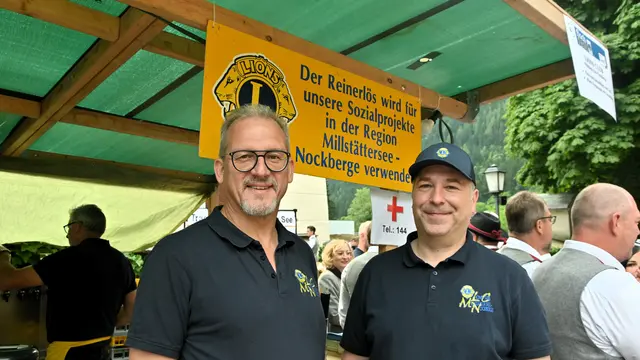 Lions Millstätter See Nockberge: President Martin Wilke und Pastpresident Heimo Ortner (v.re.)