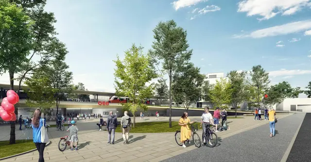 Visualisierung zur Attraktivierung der Verbindungsbahn: So soll die Haltestelle Speising aussehen.  | Foto: ÖBB / Feuchtenhofer
