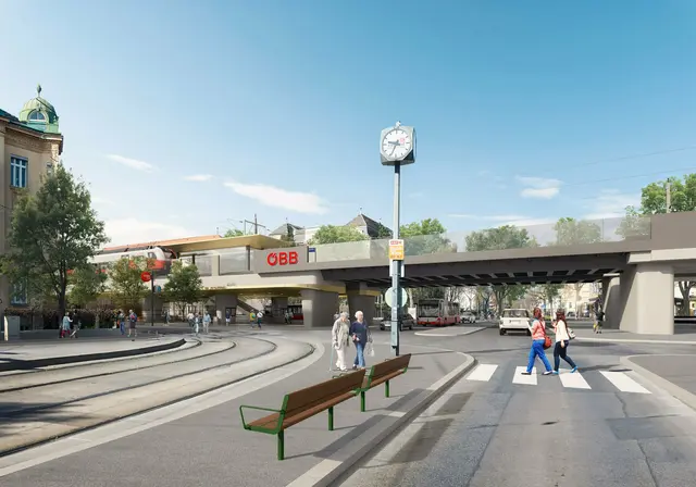 Visualisierung zur neuen Haltestelle Hietzinger Hauptstraße. | Foto: ÖBB